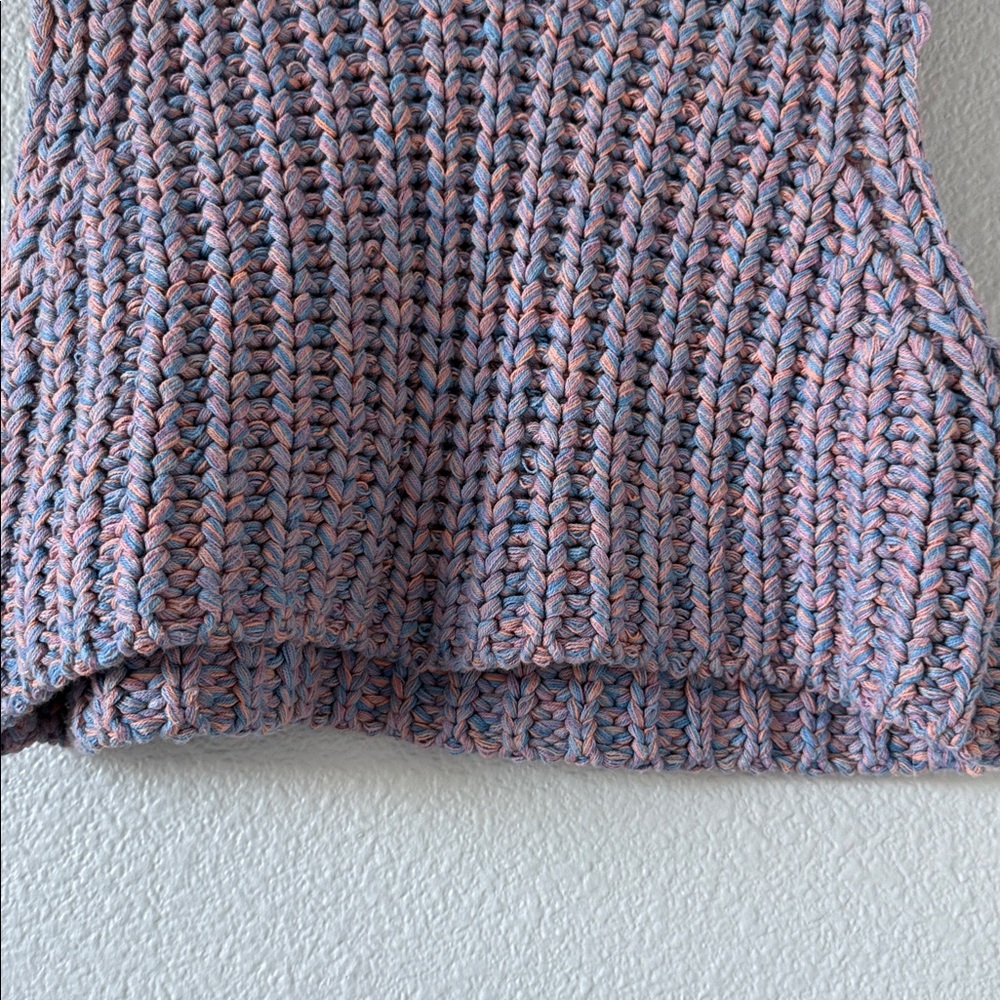 Free People Chunky Knit Cotton blend Crop Purple Hoopla Sweater Vest XS - Picture 10 of 12